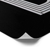 Detroit Skyline Black and White Woodcut Winter Poster (Ecke)