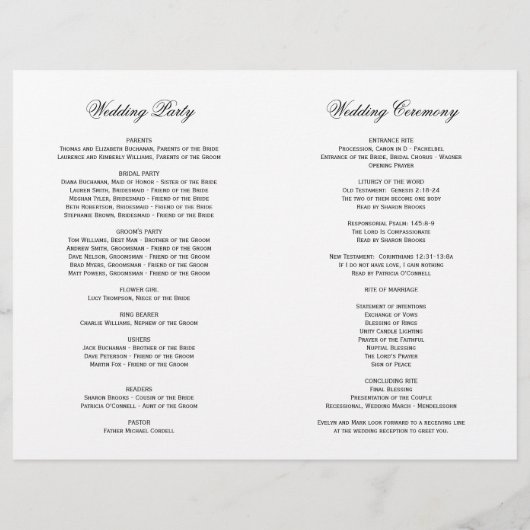 Detroit Skyline Black Art Deco Hochzeitsprogramme (Rückseite)