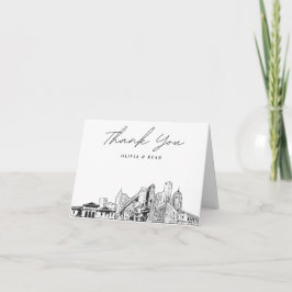 Detroit Skyline Blank Danke Karte