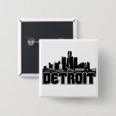 Detroit-Skyline Button (Vorne & Hinten)