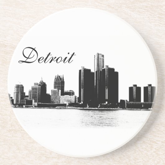 Detroit-Skyline Getränkeuntersetzer (Vorne)