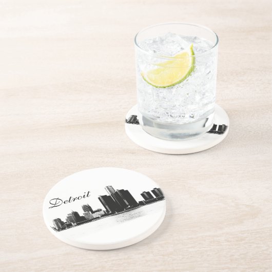 Detroit-Skyline Getränkeuntersetzer (Seite)