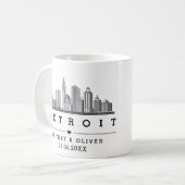 DETROIT Skyline - Gewohnte Hochzeit Kaffeetasse (Vorderseite Links)
