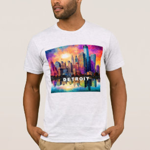 Detroit Skyline Graffiti Art T-Shirt
