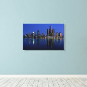 Detroit Skyline in der Nacht Leinwanddruck (Insitu (Holzboden))