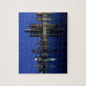 Detroit Skyline in der Nacht Puzzle (Vertikal)