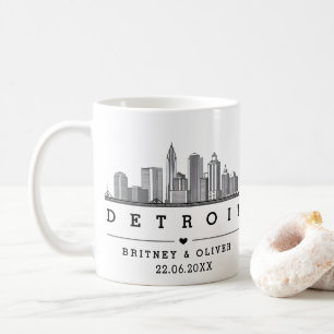 DETROIT-Skyline – Individuelle Hochzeitsgeschenke Kaffeetasse