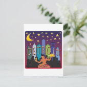 Detroit Skyline Mega Color Postkarte (Stehend Vorderseite)