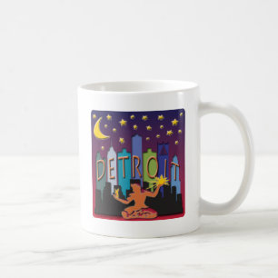 Detroit-Skyline-Mega- Farbe Kaffeetasse