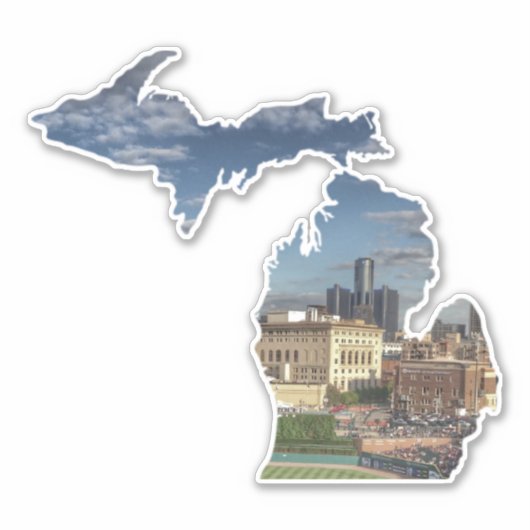 Detroit Skyline Michigan Sticker (Vorderseite)