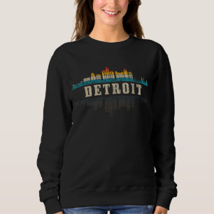 Detroit Skyline Michigan Vintag Pride Retro 3 Sweatshirt
