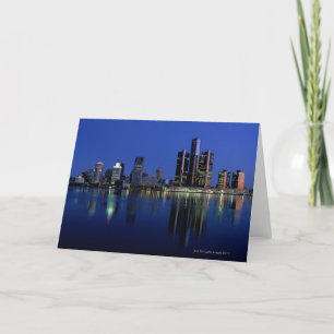 Detroit-Skyline nachts Karte