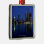 Detroit-Skyline nachts Ornament Aus Metall (Rechts)