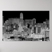 Detroit Skyline Negative Poster (Vorne)
