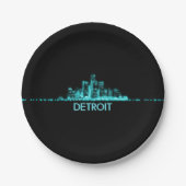 Detroit Skyline Pappteller (Vorderseite)
