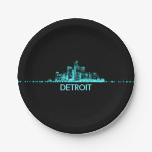 Detroit Skyline Pappteller