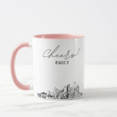 Detroit Skyline Personalisierte Hochzeitskaffee-Ta Tasse (Links)
