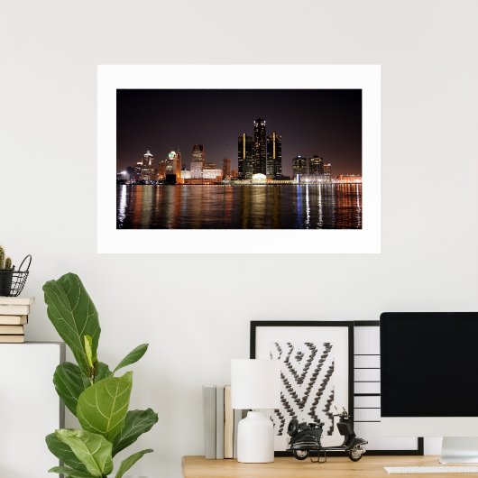 Detroit Skyline Poster (Heimbüro)