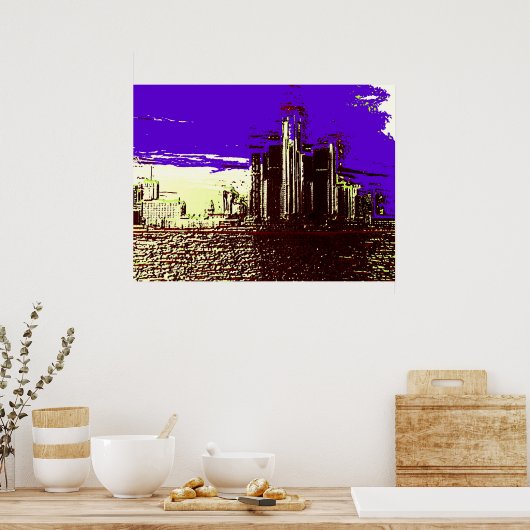 Detroit Skyline Poster (Küche)