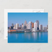 Detroit Skyline Postkarte (Vorne/Hinten)