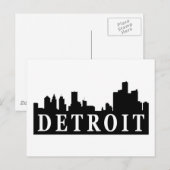 Detroit Skyline Postkarte (Vorne/Hinten)
