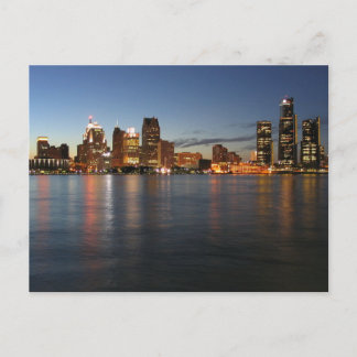 Detroit Skyline Postkarte