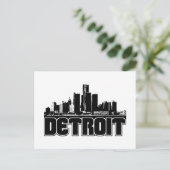 Detroit Skyline Postkarte (Stehend Vorderseite)