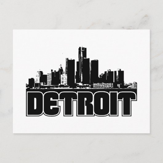 Detroit Skyline Postkarte (Vorderseite)