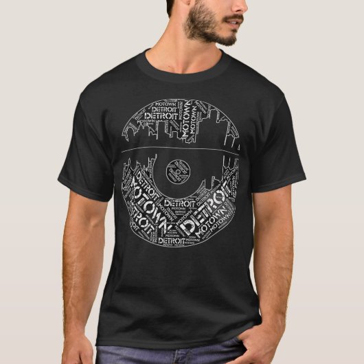 Detroit Skyline Rekord Motown T-Shirt (Vorderseite)