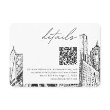 Detroit Skyline Small Wedding Details QR Code UAWG