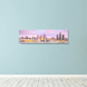 Detroit Skyline Sunset View von Windsor Leinwand (Insitu (Holzboden))