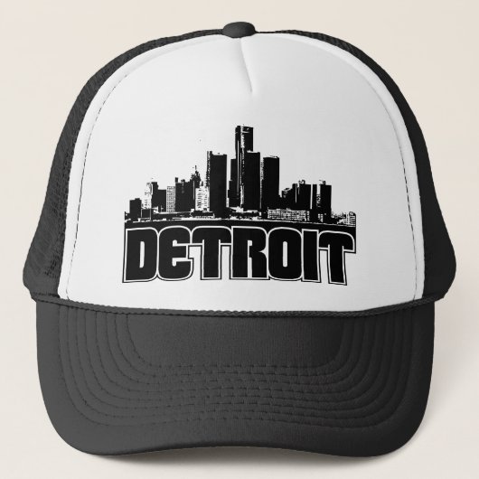 Detroit-Skyline Truckerkappe (Vorderseite)