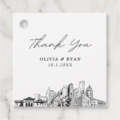 Detroit Skyline Wedding Geschenkanhänger (Vorderseite)