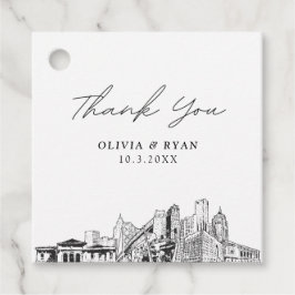 Detroit Skyline Wedding Geschenkanhänger