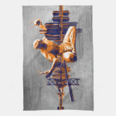 Detroit-Stadt Geschirrtuch (Vertikal)