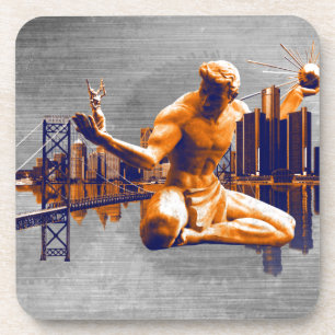 Detroit-Stadt Getränkeuntersetzer