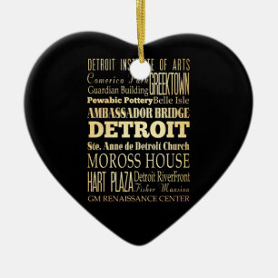Detroit Stadt Michigan State Typografie Kunst Keramikornament