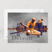 Detroit-Stadt Postkarte (Vorne/Hinten)