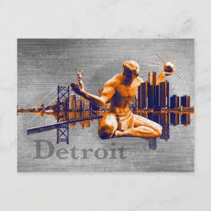 Detroit-Stadt Postkarte