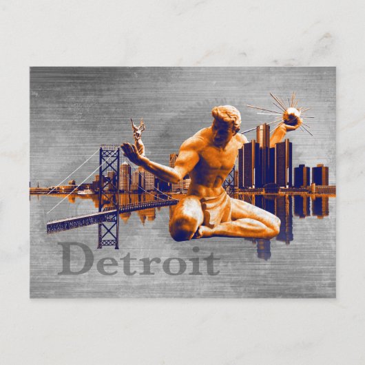 Detroit-Stadt Postkarte (Vorderseite)
