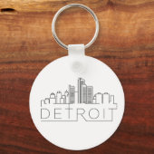 Detroit Stylized Skyline Schlüsselanhänger (Vorderseite)