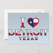 Detroit, Texas Postkarte (Vorne/Hinten)