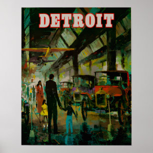 Detroit Travel Poster