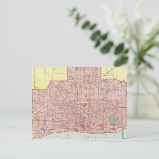 Detroit und Vicinity Postkarte (Stehend Vorderseite)