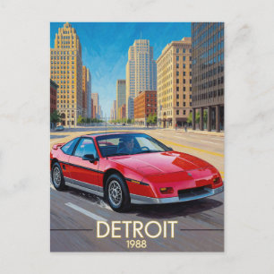 Detroit Urban Road Performance 1988 Michigan Postkarte