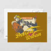 Detroit Urban T - Shirt und Geschenke Postkarte (Vorne/Hinten)