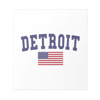 Detroit US-Flagge Notizblock
