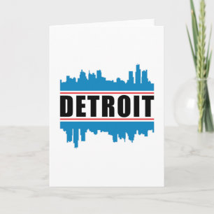 Detroit USA City Cityscape Skyline Funny Gift Idea Karte