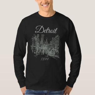 Detroit Vintag City 1899 Classic Retro City Michi T-Shirt