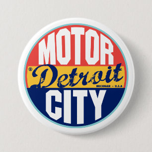 Detroit Vintage Label Button